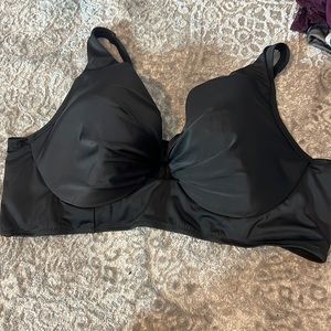 Lane Bryant Underwire Plunge Keyhole Swim Bikini Top Size 46DD